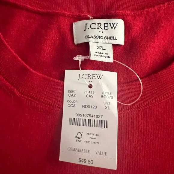 J.Crew Classic Cotton Sweater Shell Vest in Red XL - Picture 3 of 6